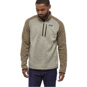 Patagonia Better Sweater 1/4 Zip Fleece Pullover Small Bleached Stone Pale Khaki